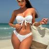 Women High Waist Bikini Set Two Pieces Push Up Bikinis Hollow Out Swimsuits Female Beachwear Bathing Swimwear