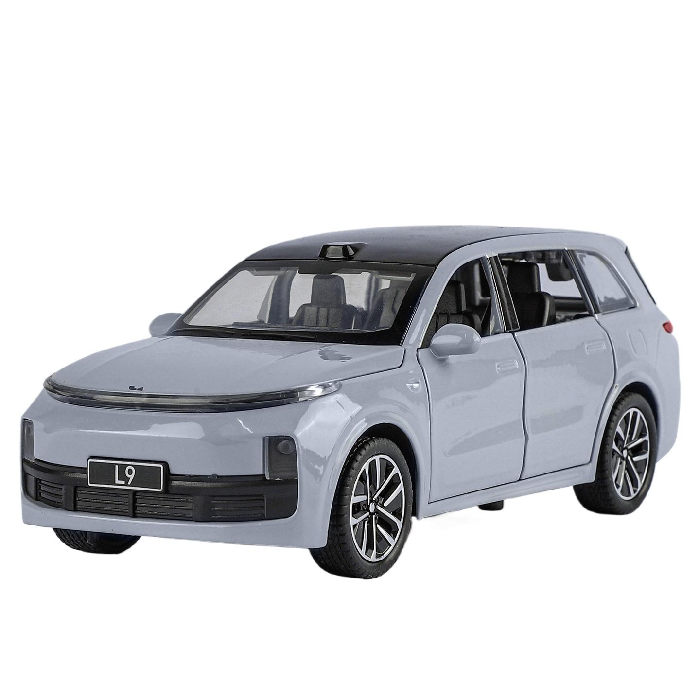 

1/32 LEADINGIDEAL Li Auto L9 внедорожник Модель автомобиля из сплава Звук и свет Инерционный Детская игрушка Коллекционные предметы Подарок на день рождения серый