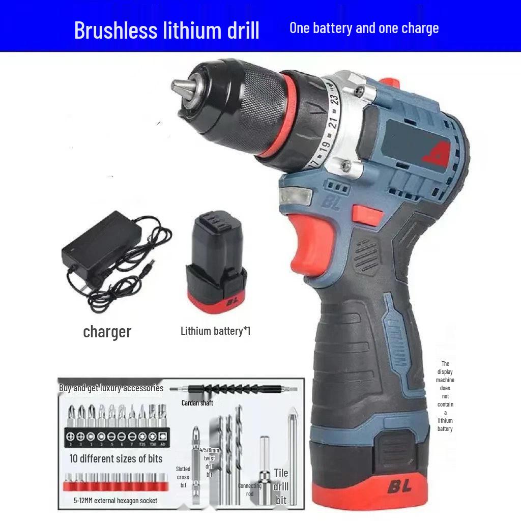 Rechargeable Brushless Lithium Battery High Power Impact Drill and Screwdriver