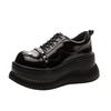 Womens Punk Style Platform Sneakers 8cm Height Increase Casual Shoes Lightning McQueen Low Top Lace Up