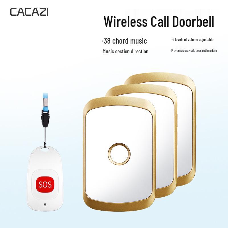 Wireless Waterproof Emergency Call Button for Elderly and Children - One-to-Three Service Bell System
