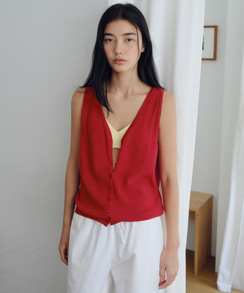 Yulago Button-Up Knit Vest