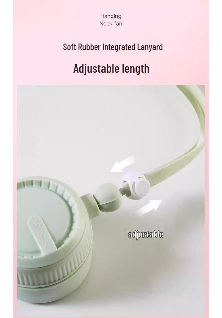 New USB Rechargeable Neck-Hanging Mini Fan with Foldable Design for Strong Wind Power