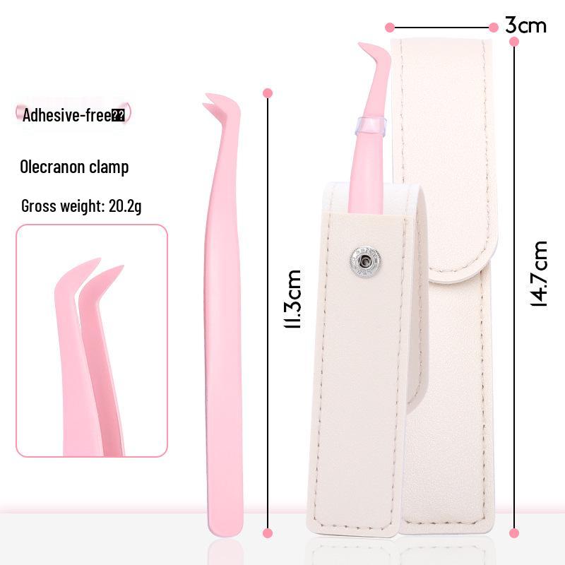 Non-stick High Precision Eyelash Tweezers Set - Glue-Free, Flat Head for Upper & Lower Lashes
