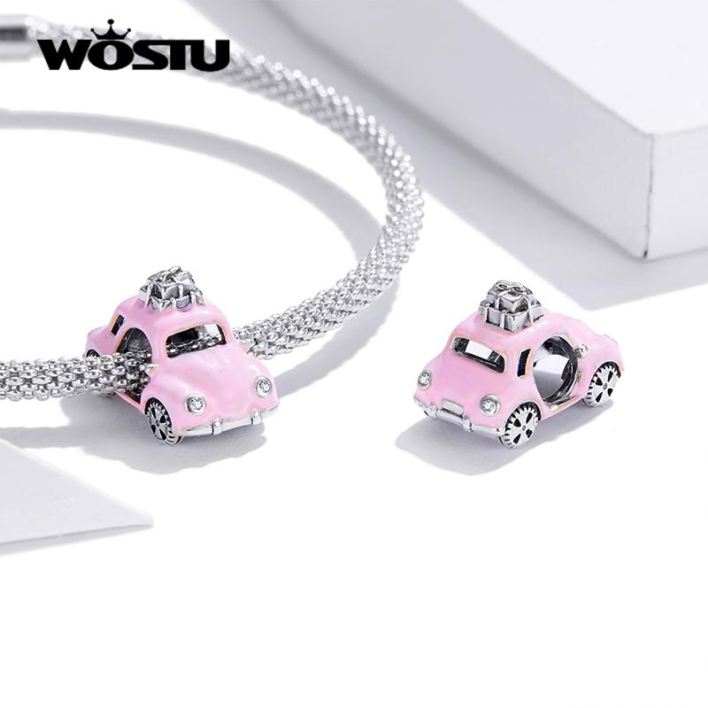 WOSTU 925 Sterling Silver Colorful Travel Charm Journey Pendant Fit Original Bracelet DIY Necklace Pendant Gift Jewelry CQC1738