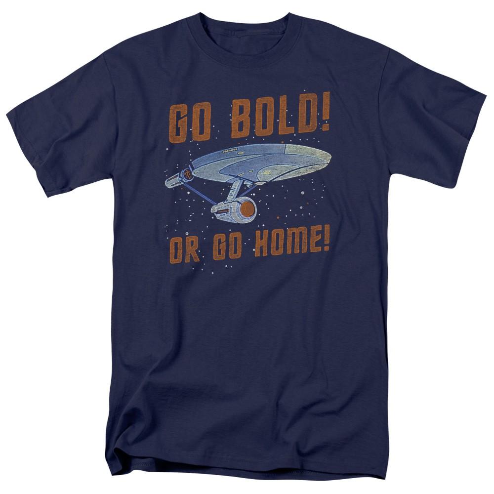 Star Trek - Go Bold - Adult Unisex Short Sleeve T-Shirt - Blue 3XL