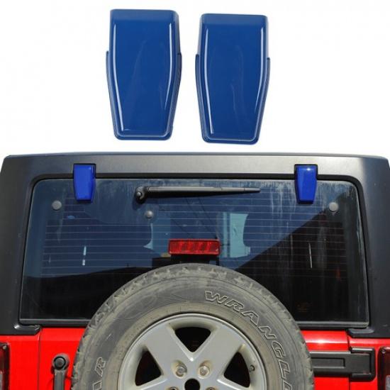 Rear Tail Door Window Hinge Decor Cover Trim for Jeep Wrangler JK 2007-2017 Blue