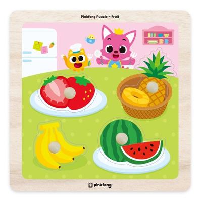 Pinkfong Bebe Top Puzzle Ovocie, 4 diely, 1 diel, Kórejské populárne hračky