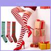 Long Striped Polyester-spandex Knee Socks For Xmas Cosplay
