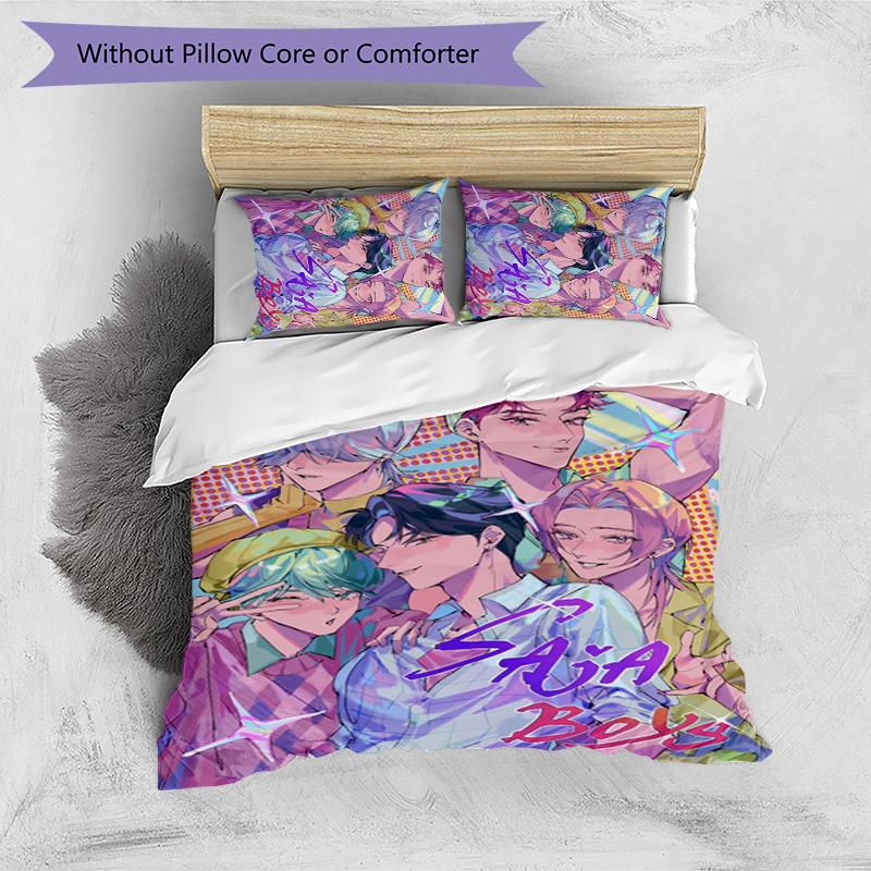 Kpop Demon Hunters Pattern Printed 3PCS Bedding Set, Soft Skin-Friendly Washable Duvet Cover & Pillowcases Set