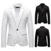 Jachetă Blazer Bărbați cu Flori Înrelief Costum Formal Casual pentru Bărbați Palton Elegant Croit cu un Singur Nasture Îmbrăcăminte Exterioară Modă Masculină Multicolor