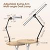 There-Head LED Eye Protect Clip Desk Lamp with Remote Control Architect Table Lamp Stepless Dimming Ultra-bright Office PC Lamp