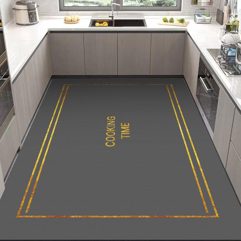 Carpet in The Kitchen Large PVC Leather Mat Non-Slip Waterproof Oil-proof Floor Mats Modern Home Decoration Alfombra De Cocina