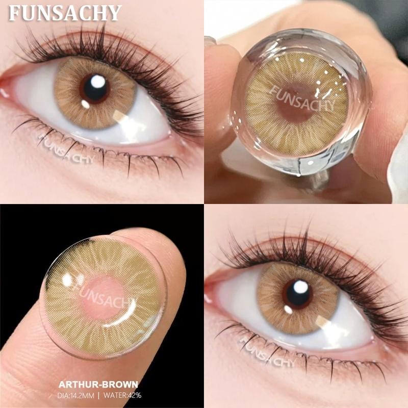 FUNSACHY 1 Pair Blue Contact Lenses for Eyes Natural Colored Contact Blue Eyes Lenses Korean Contacts Lenses Yearly Green Pupil