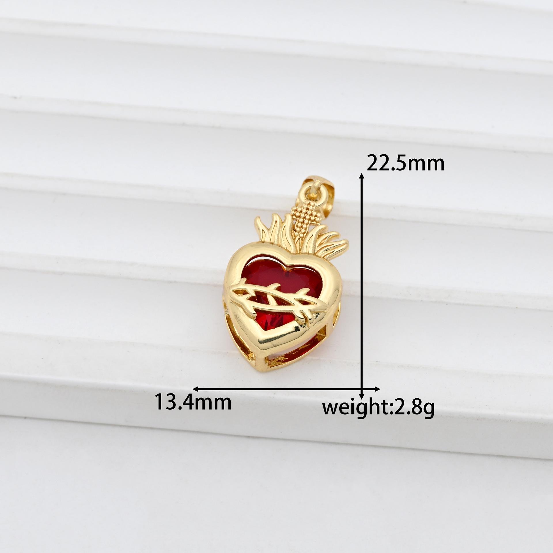 Retro Heart Zirconia Sword Pendant Necklace Pendant Only