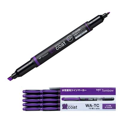 Tombow Pencil Fluorescent Kei Coat Twin Purple Pen Polymer Coated 10 Pens Pen, Type, (Strong Tip! Lead) WA-TC97-10P