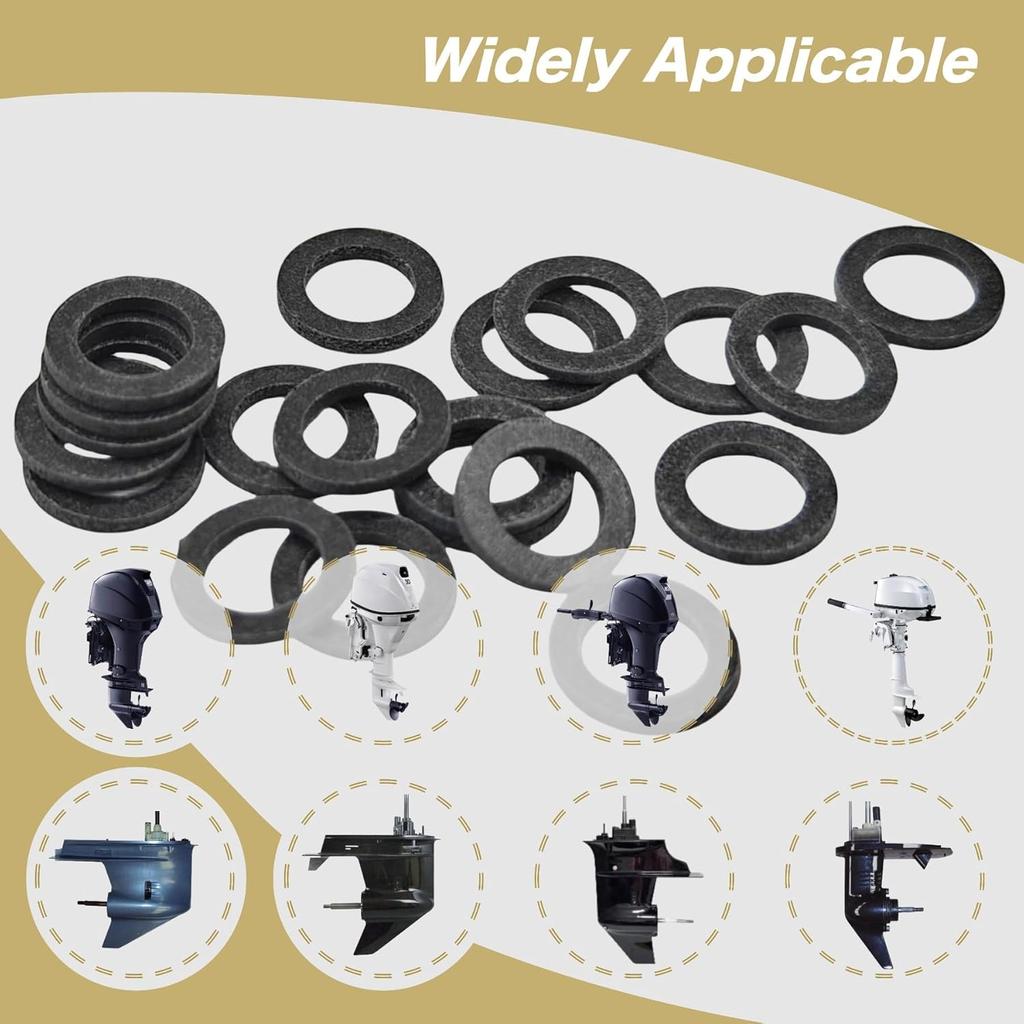 20 PCS 19183 Drain Screw Gasket for Mercury MerCruiser and Johnson Evinrude Lower Unit Gearcase Lube Oil Plug Washer 12-19183 12-2060 18-2945 18-2244