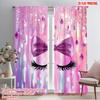 2pcs,2D Plane Printing Pattern Curtains Glamour Dream 100% Polyester (without Rod) All Seasons Perfect for Bedroom Living Room