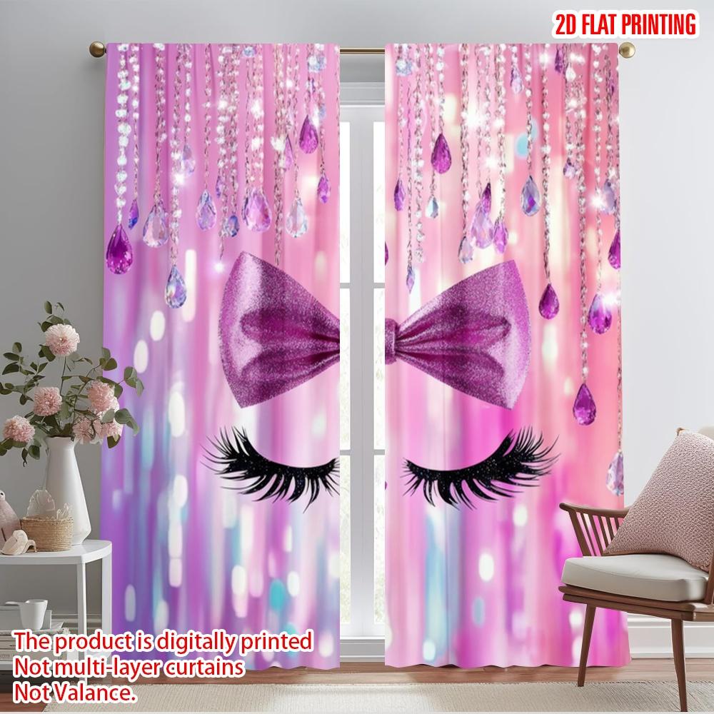 

2pcs,2D plane printing Pattern Curtains Glamour Dream 100% Polyester (without rod) All Seasons Perfect for Bedroom Living Room 52.50×116.00 CM 2pcs