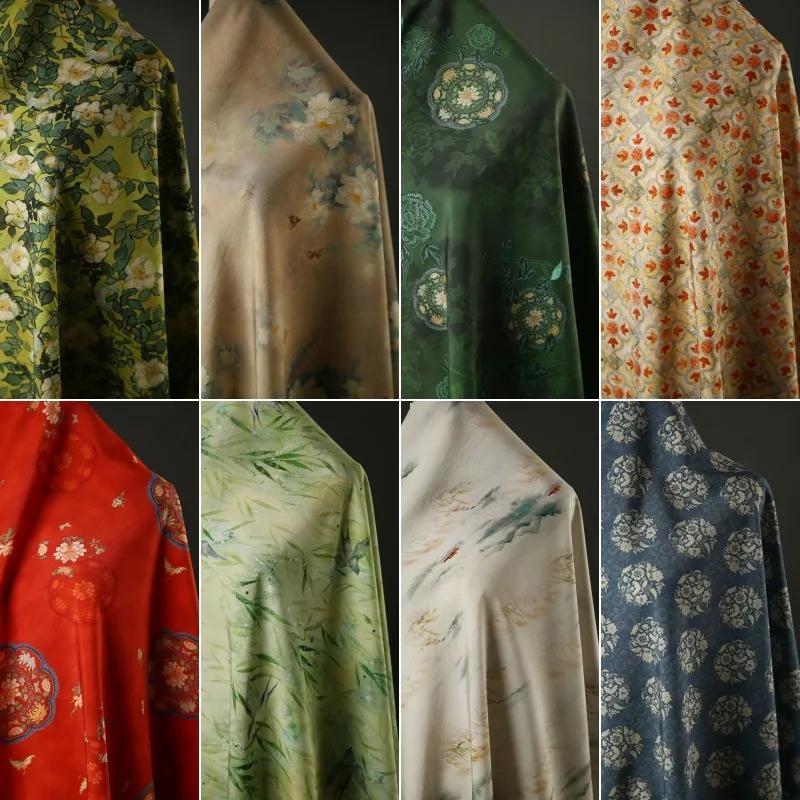 100x150cm Soft Flower Pattern Textile Needlework Chinese Digital Printed Fabric Rayon for DIY Sewing Clothing Dresses Pajamas