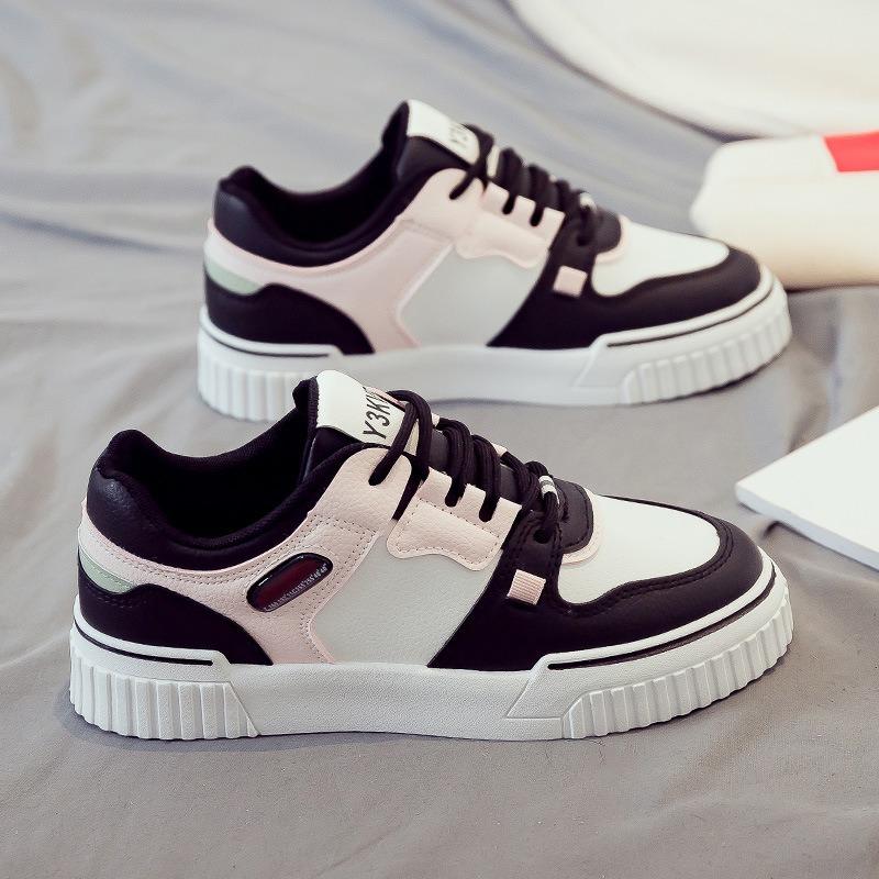 Fashion Women's Pink Vulcanized Platform Sneakers Designer Brand Pu Leather Casual Shoes Female Skateboard Shoe Flat Zapatillas De Mujer
