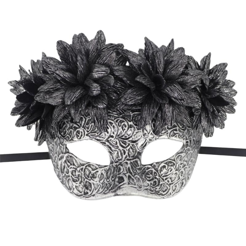 Maskrades Mask Mexicans Day of The Deads Sugar Skull Eyemask Mask Fancy Dress Half Face Mask Eye Mask for Women Men серебряный