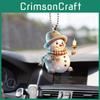 Cute Candle Handheld Snowman Pattern Acrylic Pendant For Decoration Christmas