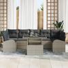 VidaXL Ensemble de canapé de jardin de 8 pièces avec coussins en poly rattan gris clair 3348598