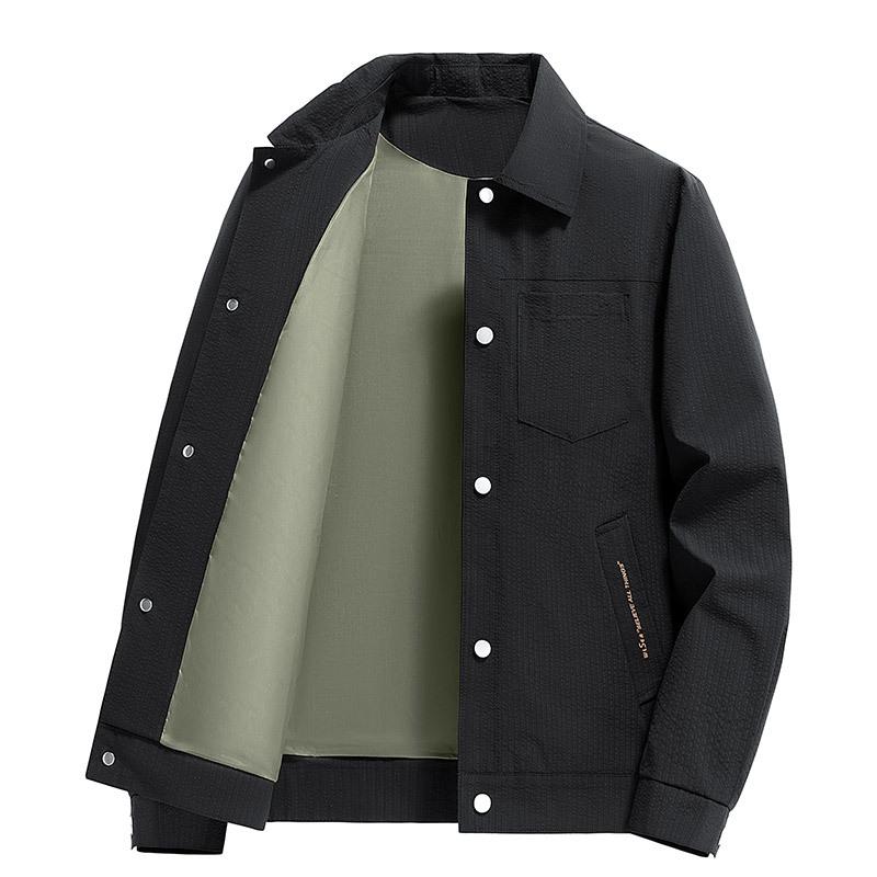 Spring and Autumn Casual Business Men's Jacket Working Variety Shirt Top Men's Black Khaki