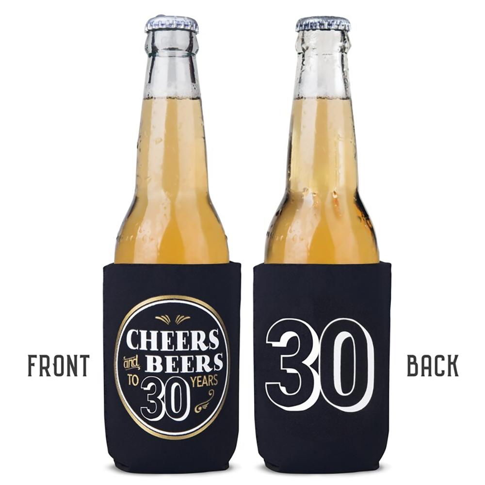 

30th Birthday Can Coolers 30th Birthday Party Decorations Favors Can Sleeve Cheers and Beers To 30 Years Water Bottle Holders 5pcs 9.5x12cm