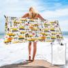 Road Work Watercolor Construction Vehicles Beach Towel Soft Microfiber Quick Dry Absorbent Quick Towels For Bath