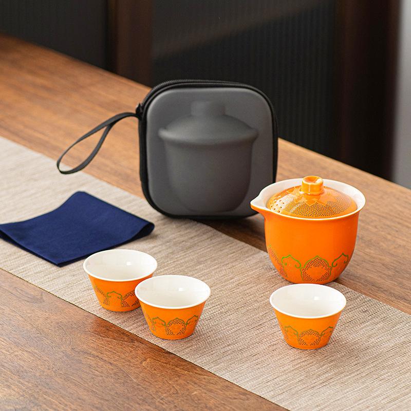 Venkovní Kung Fu čajový set Cestovní čajový set Přenosný Kuaike šálek Obchodní dárek