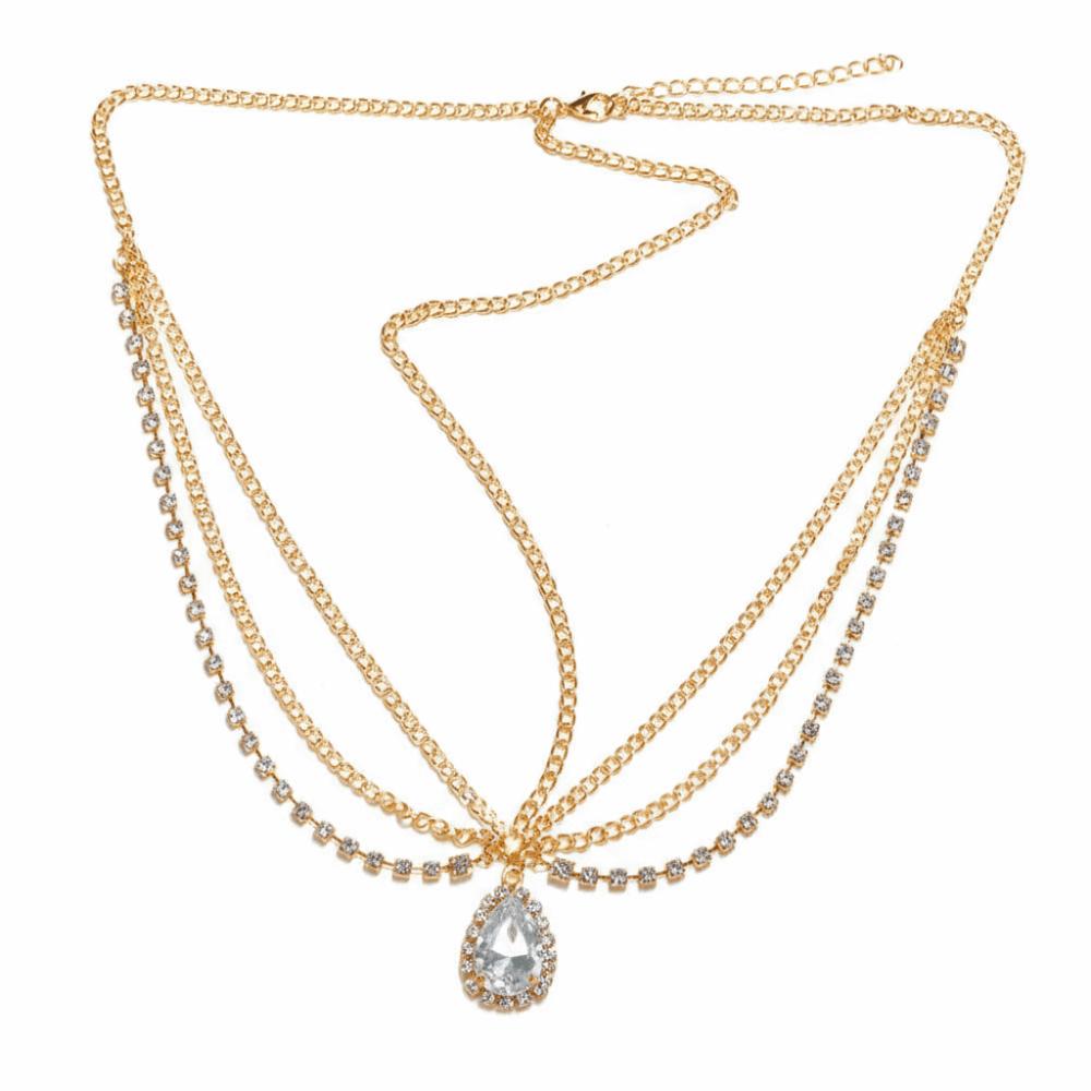 

Luxury Handmade Forehead Jewelry Sparkly Rhinestone Tassel Head Chain Pearl Pendant Silver Color Hair Jewelry Bridal Wedding