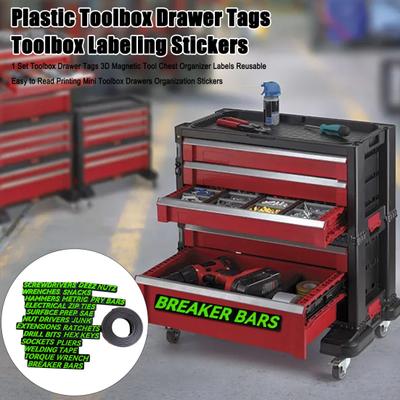 1 Set Werkzeugkasten Schubladenschilder 3D Magnetische Werkzeugkasten Organizer Etiketten Wiederverwendbar Gut Lesbare Beschriftung Mini Werkzeugkasten Schubladen Organisationsaufkleber