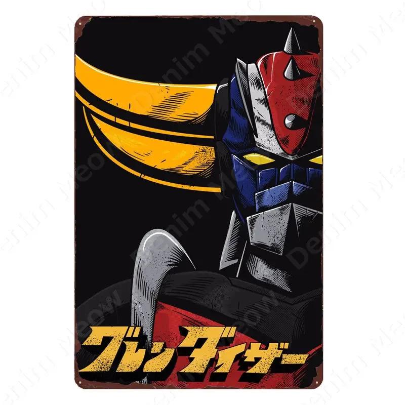 Segno di Latta Animazione Sci-Fi Robot Anime Vintage Film Cartone Animato Poster Man Cave Piastra Murale Segni Decor Shabby Garage Targhette in Latta