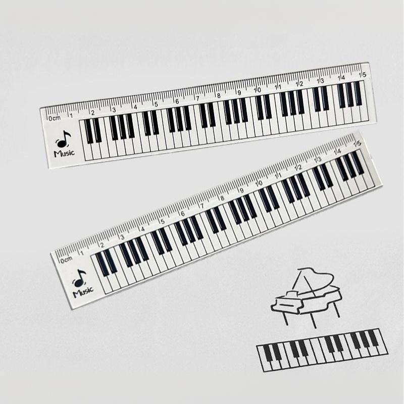 1 Stück Zentimeterskala 15 cm Transparenter Lineal Kreative Klaviertastatur Lineale Schüler Back To School Schreibwaren