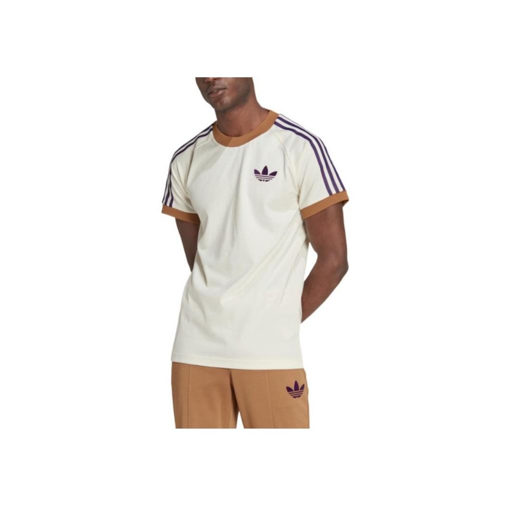 Adidas Originals Cali Tee With Striped Ribbed Crew Neck Men Tops Off-White IB3422