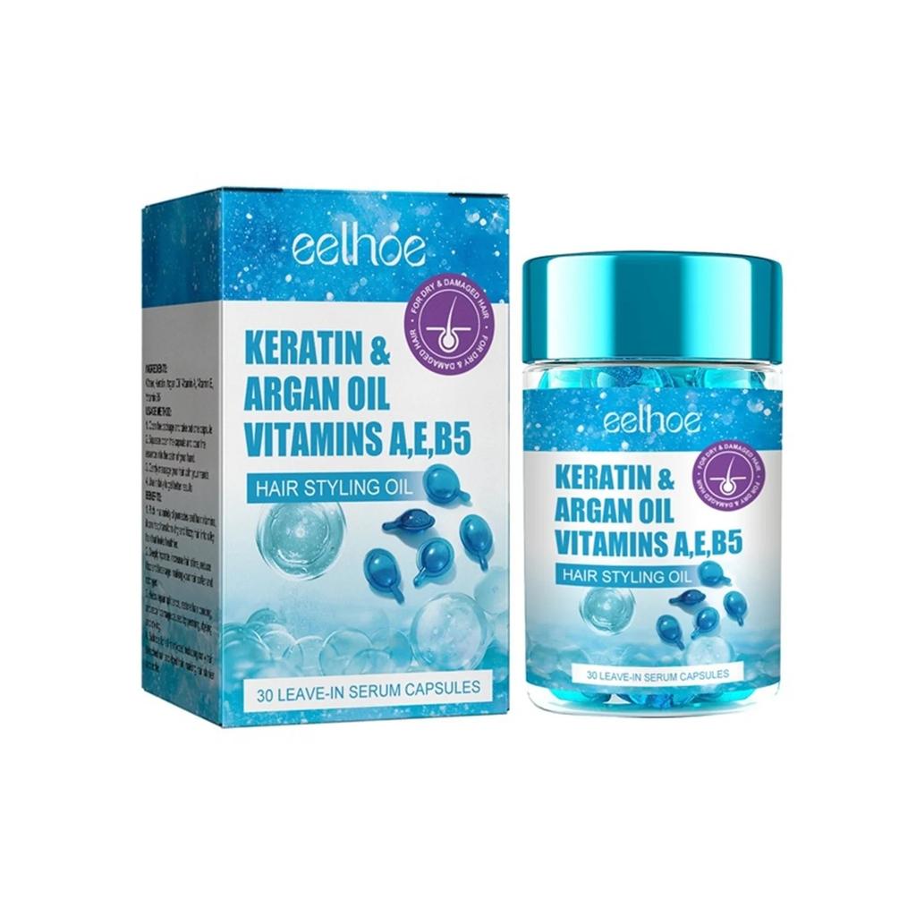 Eelhoe Hair Oil Capsules Split Ends Repair 30 Capsules Blue Deep Nourishment Leave-In Treatment