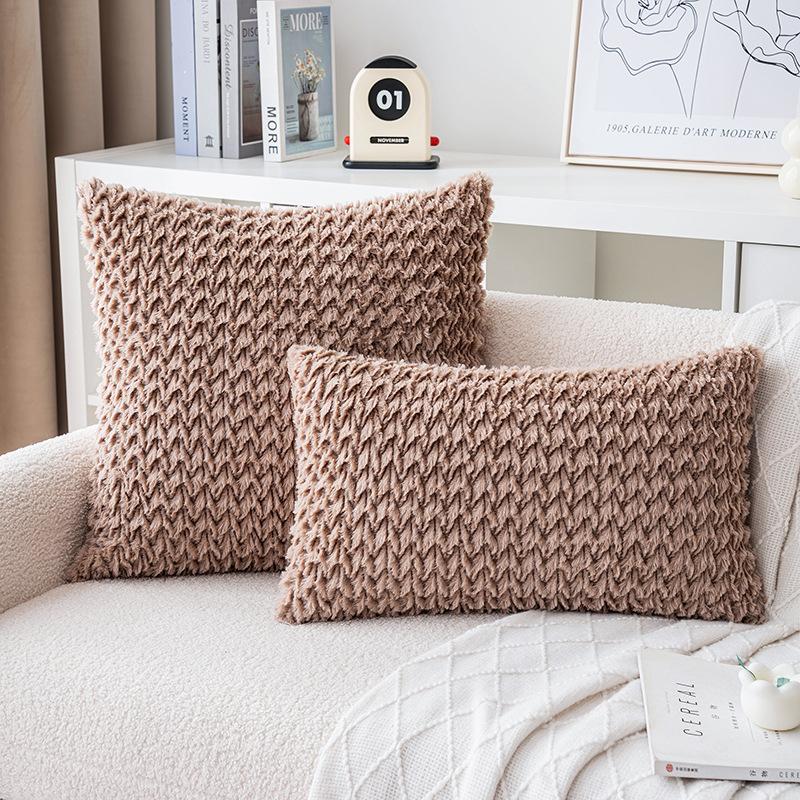 

Подушка из тонкого льна, плюшевая, в стиле инс, подушка для дивана в гостиной, поясничная подушка, вертикальная полоска с колосьями пшеницы, односторонняя плюшевая наволочка 50 * 50Cm without core