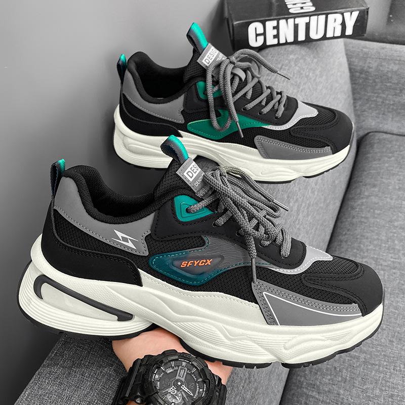 2025 neue Herrenschuhe Frühling und Sommer Jugend Sport und Freizeit Junior High School Schüler erhöhte Plattform Retro Mesh Dad Schuhe