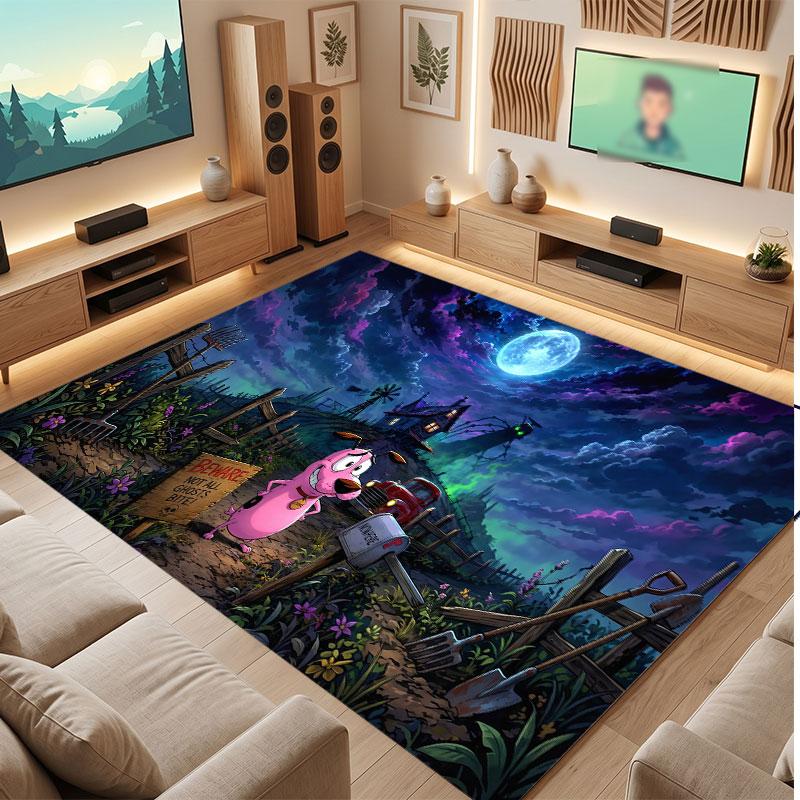 Courage the Cowardly Dog Rug Soft Thick Non Slip Floor Carpet for Bedroom Living Room Home Decor
