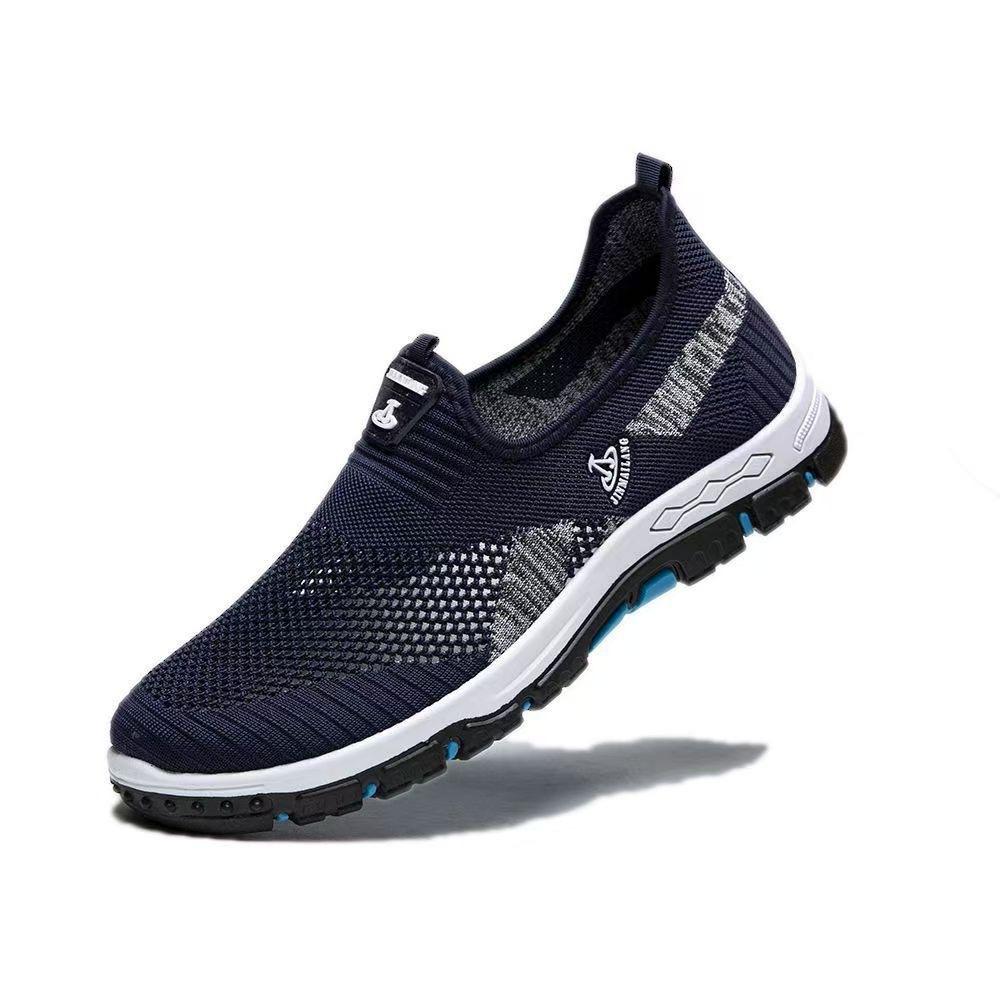New 2025 Summer Breathable Mesh Shoes One-pedal Sports Soft-soled Men's Mesh Shoes Flat-soled Wear-resistant Casual Shoes