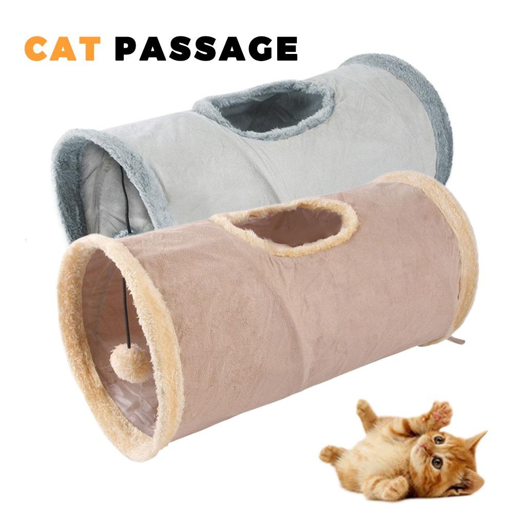 For Self Entertainment & Relaxation Foldable Plush Cat Tunnel Seasons Universal Dirt-resistant Pet Supplies Pet Cat Plush Tunnel