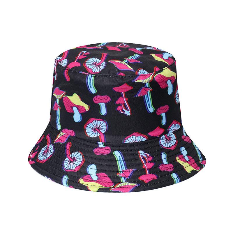 Stylish Artsy Fisherman Hat For Women Korean Style Sun Hat With Mushroom Print