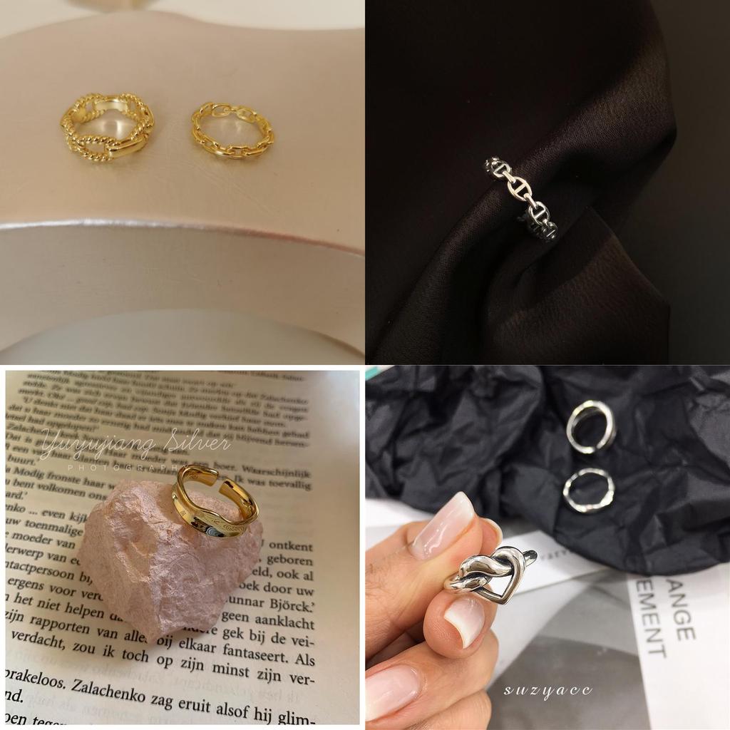 Fashion Ladies Finger Ring Chain Shape Accessory Everyday Wear Adjustable Gift