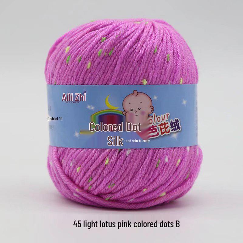 Pallina di Filato a Pois Colorati per Lavorazione a Maglia a Mano di Maglioni e Cardigan da Uomo e da Donna