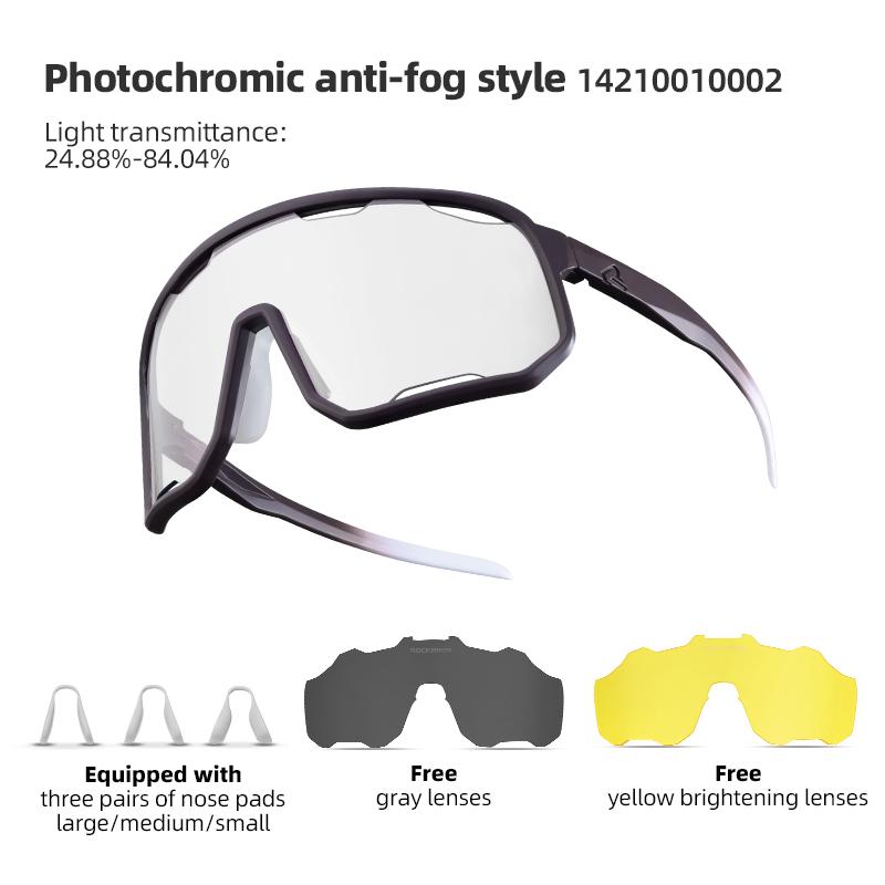 ROCKBROS Cycling Glasses Goggles Polarized/Photochromic Sunglasses Sport Big frame Eyewear UV400 Sun Protection with 2 Lens
