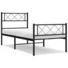 Vidaxl Struttura Letto in Metallo con Testiera e Pediera, Nera, 100X200cm