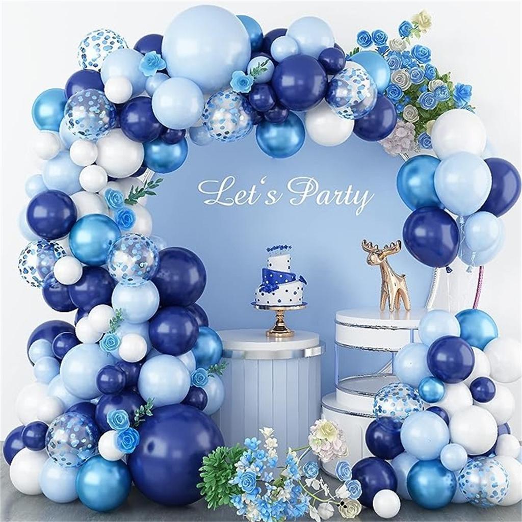 Blue Series Balloon Set Vintage Blue Birthday Theme Party Scene Arrangement Arch Decorated Balloons