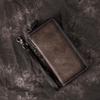 New Vintage Men's Wallet, Long Zipper, Genuine Leather Handbag, Cowhide Men's Leather Wallet
